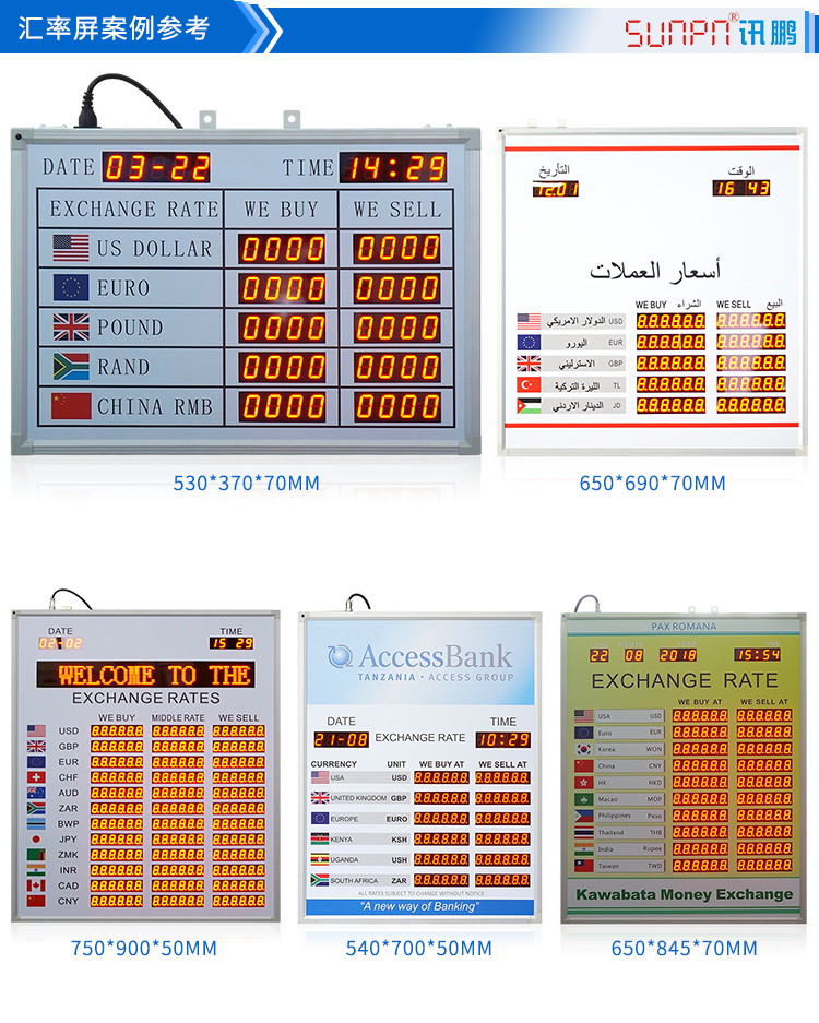 匯率顯示屏案例參考